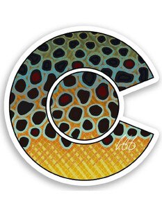 Casey Underwood Art Colorado Brown Trout Sticker in One Color